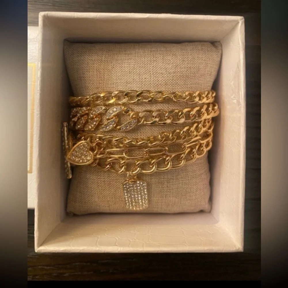 NEW Thalia Sodi gold tone chain link bracelet set